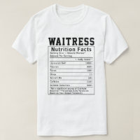 Funny Waitress Nutrition Facts Employee Worker