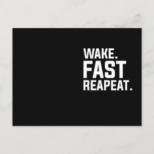 Funny Wake Fast Repeat Graphic Sarcastic Postcard