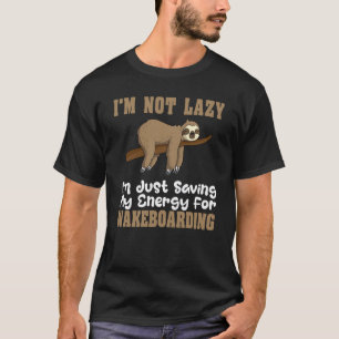 Funny Wakeboarding Lazy Sloth Waterskiing Wakeboar T-Shirt