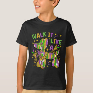 Funny Walk It Like A Dog Mardi Gras Groovy T-Shirt
