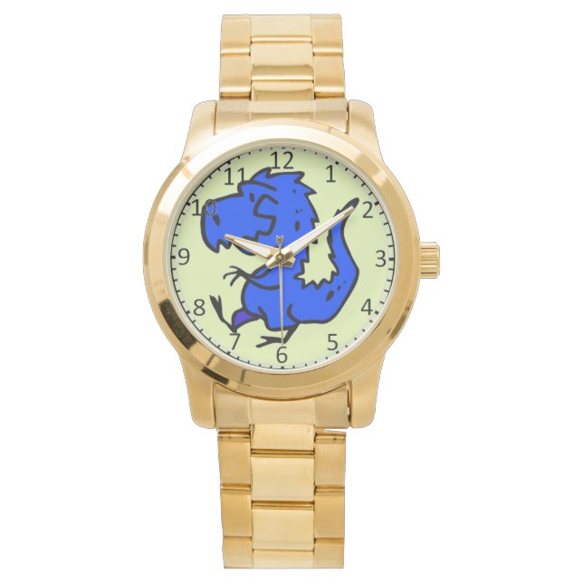 Funny walking blue dino watch (Front)