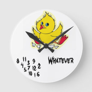 FUNNY !!  WALLCLOCK-whatever!!! Round Clock