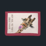 Funny Wallet with Playful Giraffe - Custom Text<br><div class="desc">Funny Wallets with Giraffe Tongue Out and Playful Wink Cartoon Drawing Animal Smile - Choose / Add Your Unique Text / Font / Colour - Make Your Special Wallet Gift - Resize and move or remove and add elements / image with customisation tool ! - Drawing and Design by MIGNED....</div>