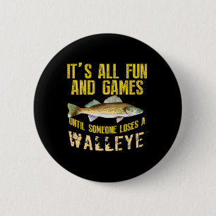 Funny Walleye Fishing Freshwater Fish Graphic Men 6 Cm Round Badge