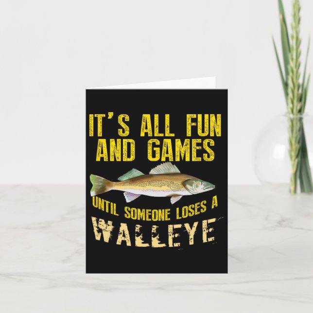 Funny Walleye Fishing Freshwater Fish Graphic Men  Card (Front)