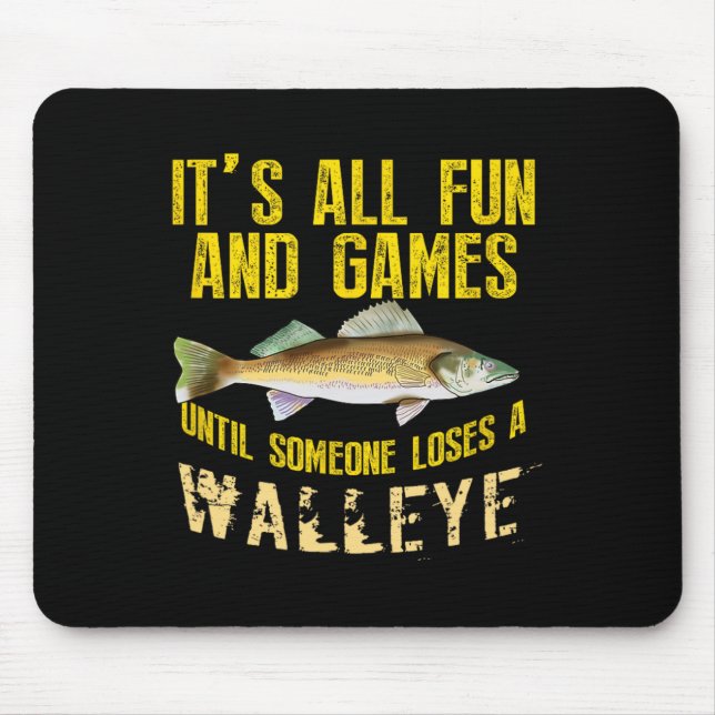 Funny Walleye Fishing Freshwater Fish Graphic Men  Mouse Mat (Front)