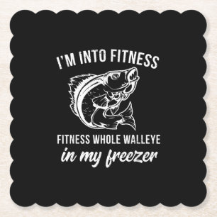 Funny Walleye Fishing Gift Walleye Fish Humour Fis Paper Coaster