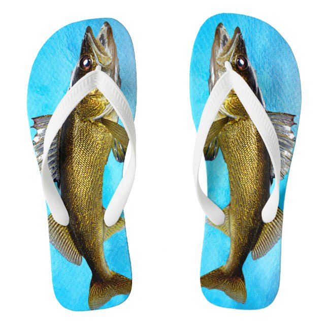 Funny Walleye Pike for the Fisher Flip Flops (Footbed)