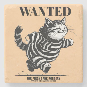 Funny "Wanted" Stone Coaster 