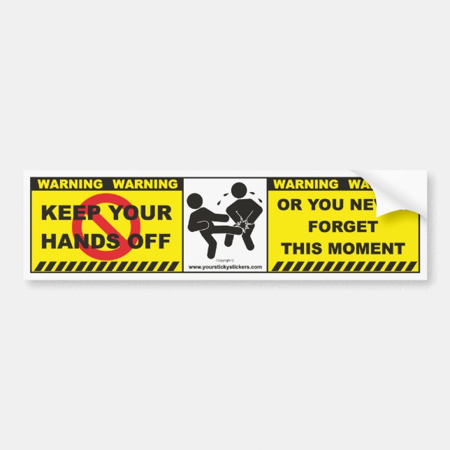 Funny Warning Bumper Sticker Decal Lable A1 (Front)