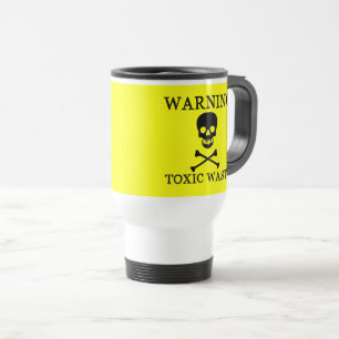 Funny ★ WARNING Toxic Waste ★ Eco Yellow Travel Mug