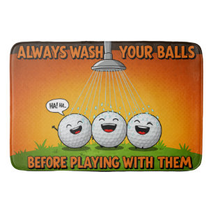 Funny Wash Your Golf Balls Bathroom Bath Mat