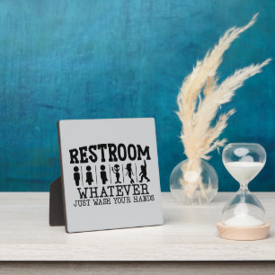 Funny Wash Your Hands Gender Neutral Restroom Plaque