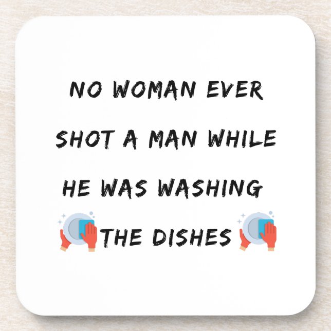 Funny Washing Dishes Quote, Funny Kitchen Quotes Coaster (Front)