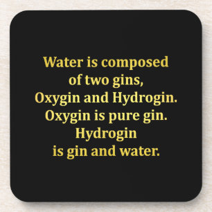 Funny Water and Gin Joke Coaster