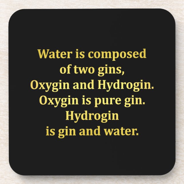 Funny Water and Gin Joke Coaster (Front)