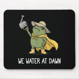 Funny Water At Dawn Gardening Frog Meme Plant Mouse Mat