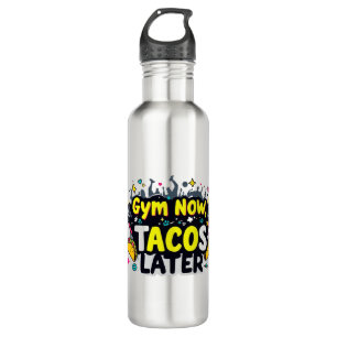 Funny Water Bottle – Fitness & Foodie Quote Design