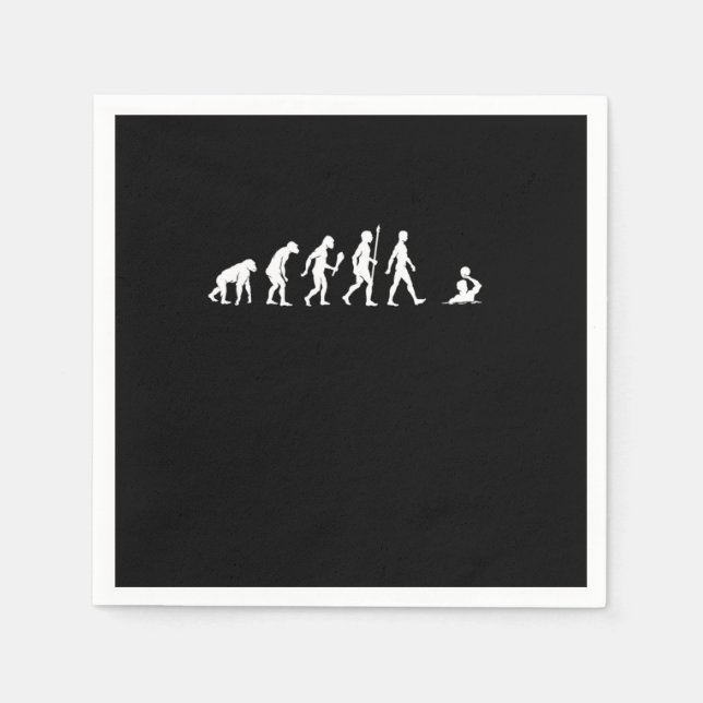 Funny Water Polo Evolution Water Polo Player Gift Napkin (Front)