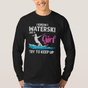 Funny Water Ski Designs For Women Girls Water Skie T-Shirt