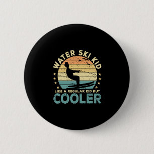 Funny water ski kid water sports water skiing 6 cm round badge