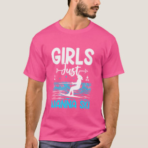 Funny Water Ski Skiing Girl Skiier Cool Surface Wa T-Shirt