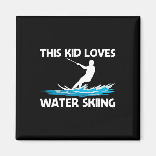 Funny Water Skiing Design For Kids Boys Water Skie Magnet