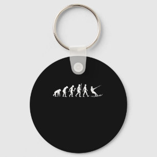 Funny Water Skiing Evolution Skiing Gift Idea Key Ring