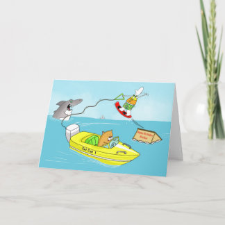 Funny water skiing happy birthday brother card