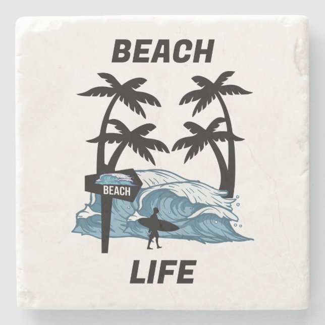 Funny Water Wave Stone Coaster (Front)