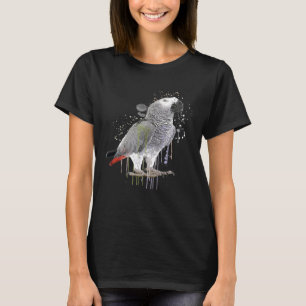 Funny Watercolor African Grey Parrot Bird Premium T-Shirt