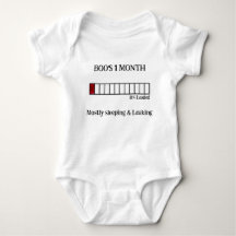 Funny Watercolor Baby Milestone Bodysuit | 1 Month