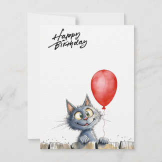 funny watercolor birthday card
