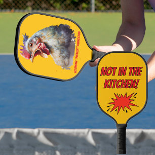 Funny Watercolor Chicken Personalised Pickleball Paddle