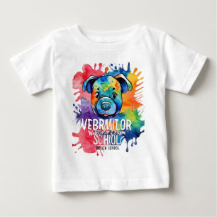 Funny watercolor colourful dog baby T-Shirt
