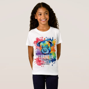 Funny watercolor colourful dog T-Shirt