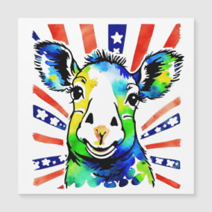 Funny watercolor colourful sheep