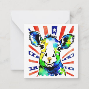 Funny watercolor colourful sheep card