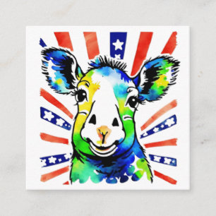 Funny watercolor colourful sheep enclosure card