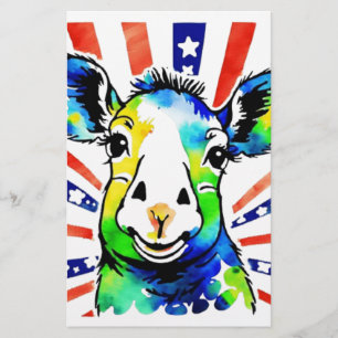 Funny watercolor colourful sheep stationery