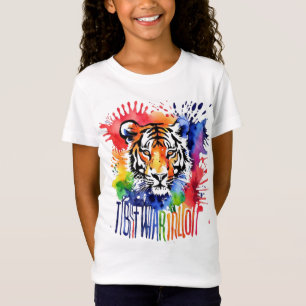 Funny watercolor colourful tiger T-Shirt