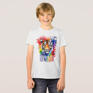 Funny watercolor colourful tiger Tri-Blend shirt