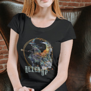 Funny Watercolor Creepy Witches Broom Halloween T-Shirt