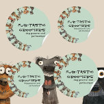 Funny Watercolor Dog Groomers Boutique Blue Classic Round Sticker<br><div class="desc">Add a touch of fun to your pet grooming business! Perfect for dog groomers, pet boutiques, and animal care professionals, these stickers feature a playful watercolor design of cute dogs, adding charm and personality to your branding. Whether you're using them for packaging, marketing, or as a fun giveaway for clients,...</div>