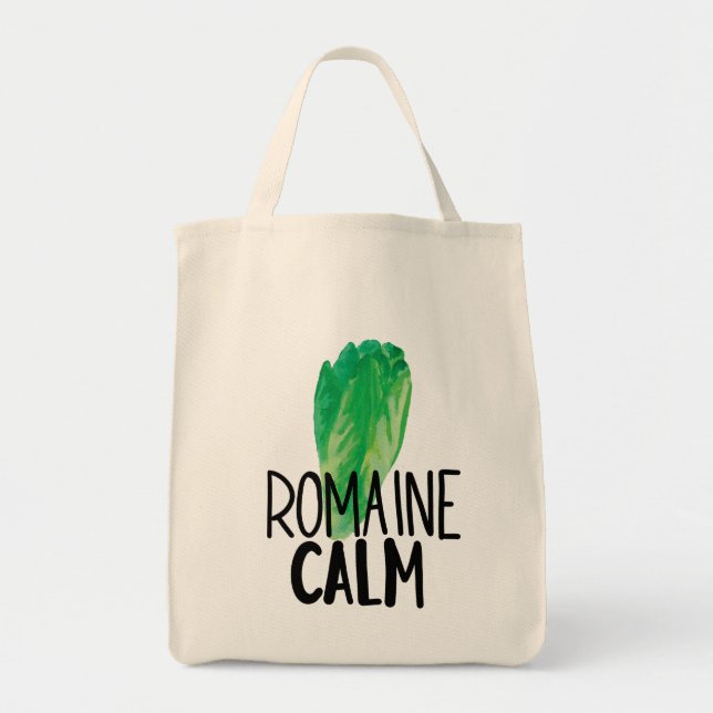 Funny Watercolor Lettuce Tote Bag (Front)