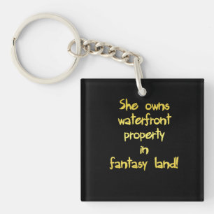 Funny Waterfront Property Joke Key Ring