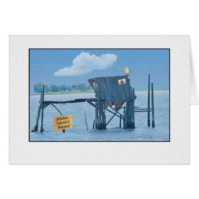 Funny Waterfront Shack Card (Front Horizontal)