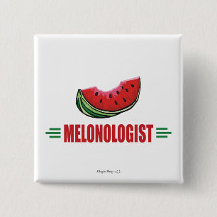 Funny Watermelon 15 Cm Square Badge