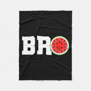 Funny Watermelon Bro Cute Summer Vacation Brother Fleece Blanket