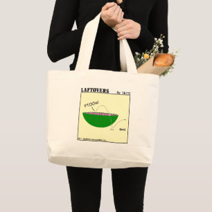 Funny Watermelon Cartoon Art Foodie Humour Grocery Large Tote Bag